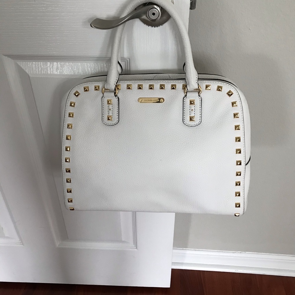Michael Kors White Gold Studded Bag